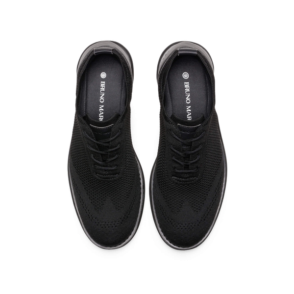 [KnitFlex Breeze+] Men's Mesh Wingtip Oxford Sneakers - ALL BLACK - 3
